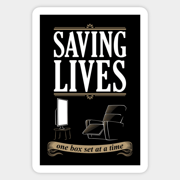 Saving Lives One Box Set at a Time Sticker by DoodleDojo